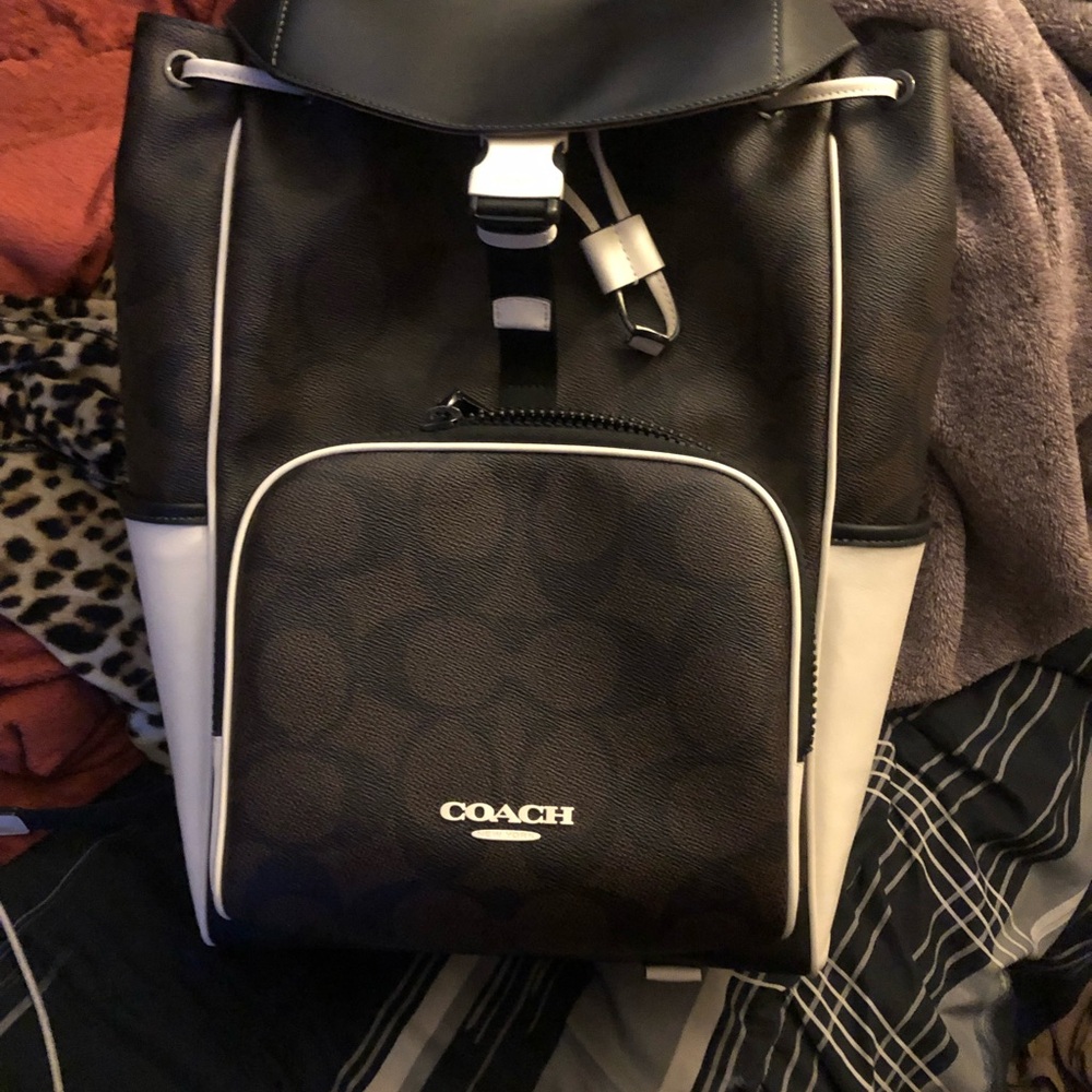 Coach Black and White Modern Backpack